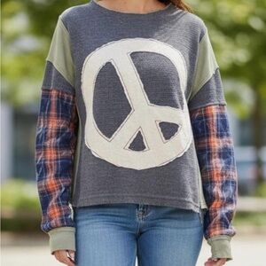 Oli & Hali Peace Sign Long Sleeve Shirt